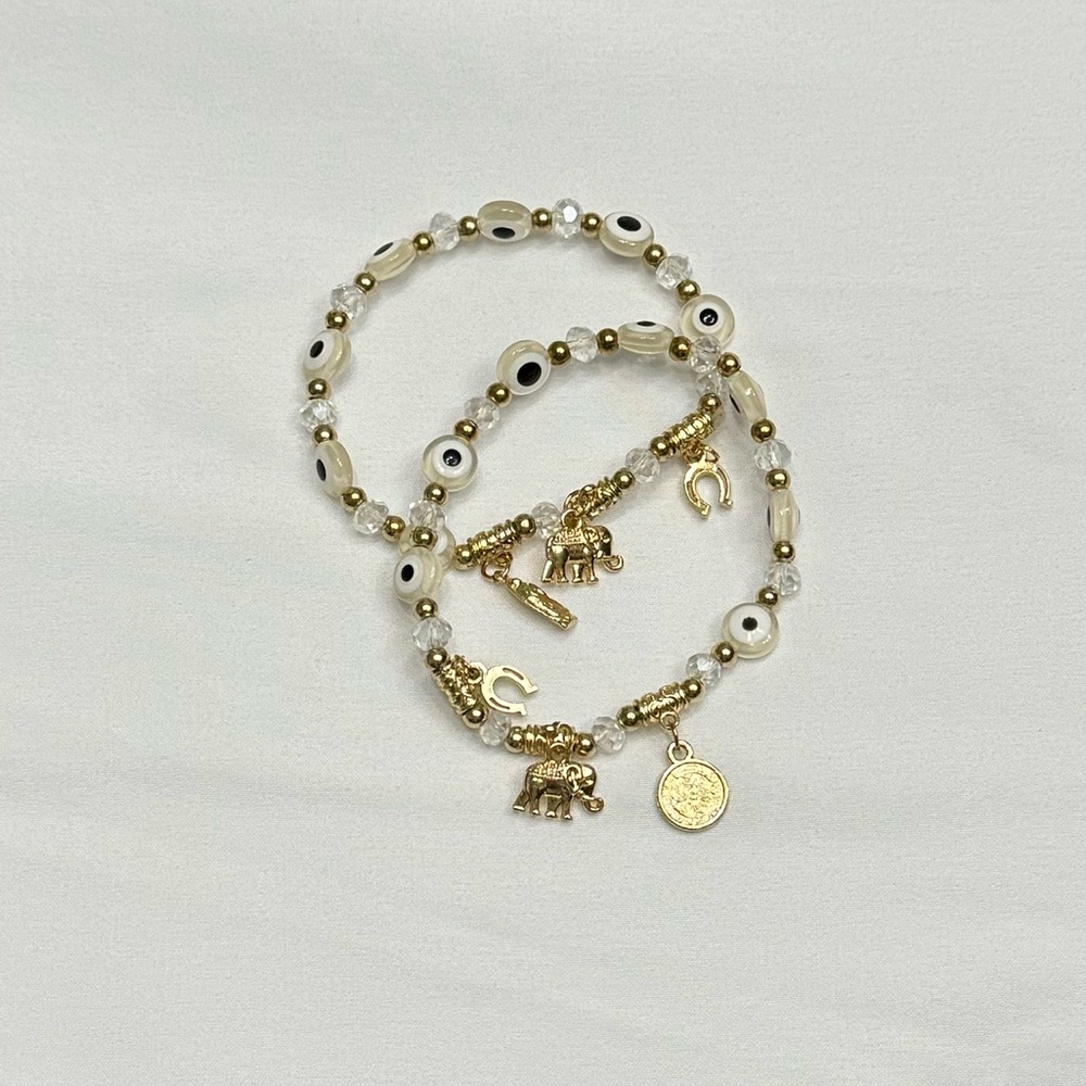 Good luck charm evil eye bracelets white #3